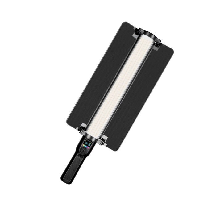 Digitek (DSL 600 RGB) 35W Bi-Color + 30W RGB LED Video Stick Light with Barndoor, Dual Temp 2700K-7500K, 14 Special Effects, 3500LM, CRI >95, C Type Charging, 1/4' Mount, Ideal for Indoor & Outdoor Shoots